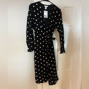NWT H & M Polka Dot wrap dress size XS